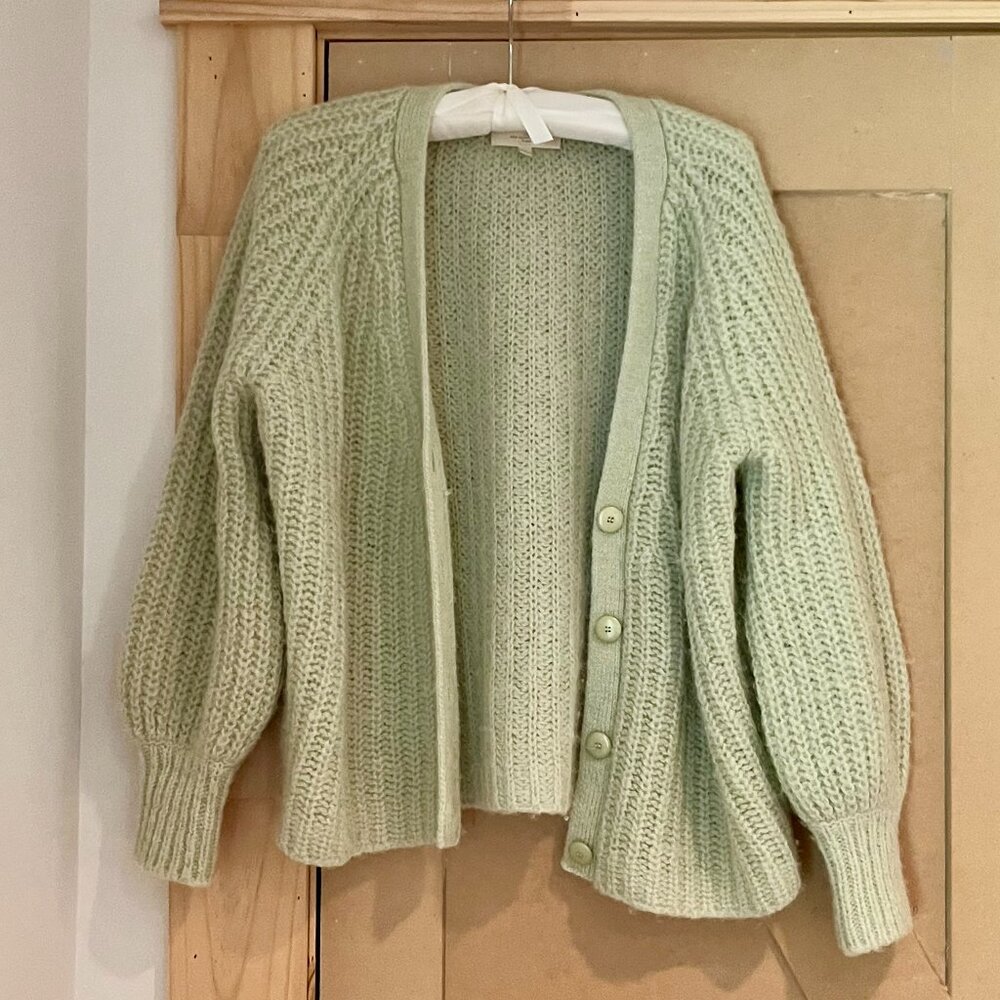 Sezane Basile Cardigan Mint Green